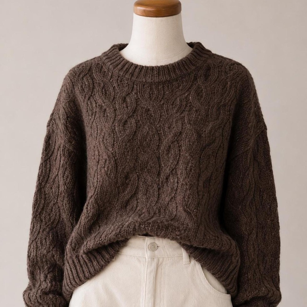 Wild Fable brown cable knit sweater